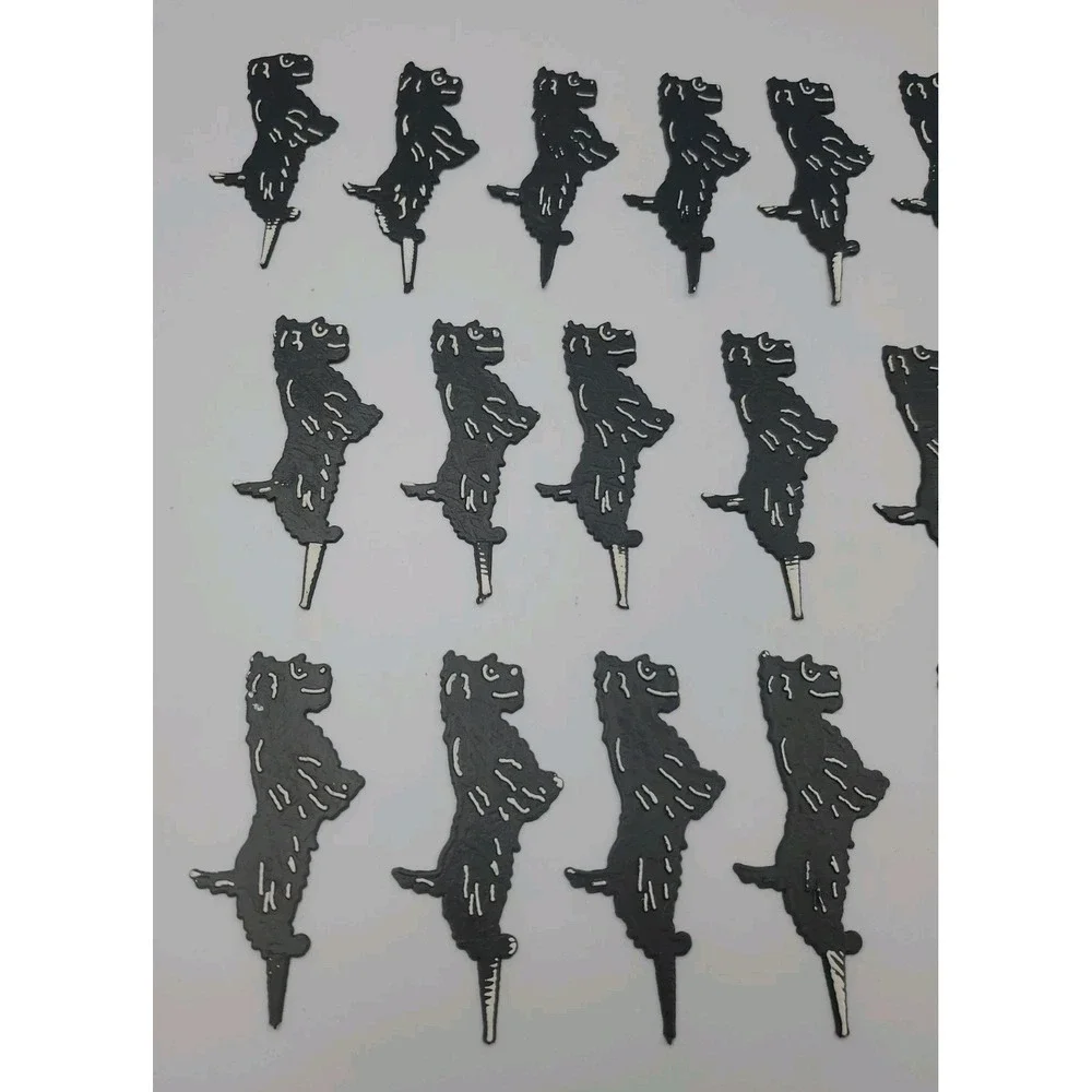Huge Lot Of 31 Vintage Scottie Dog Cupcake Picks Black And White